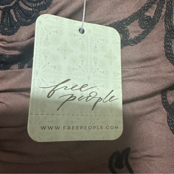 NWT Free People Ruched Women's Mini Dress with Floral Embroidery size L - Picture 6 of 13